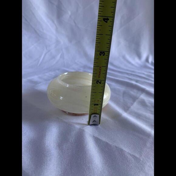 Hand Carved Onyx Trinket Bowl Jar Lid Inlaid w/ Mother of Pearl Flowers Pakistan - Picture 12 of 15